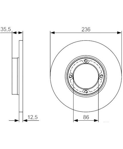 BOSCH Тормозной диск передний