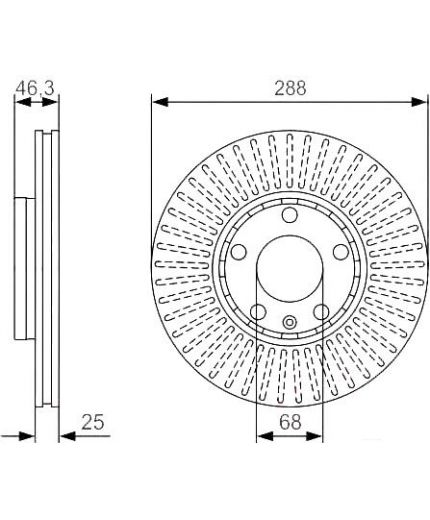 BOSCH Тормозной диск передний