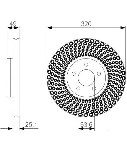 BOSCH Тормозной диск передний