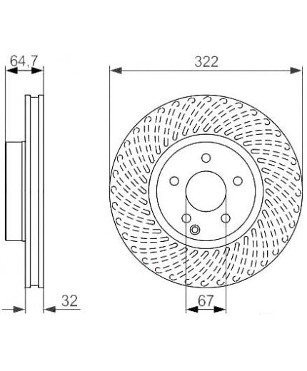 BOSCH Тормозной диск передний