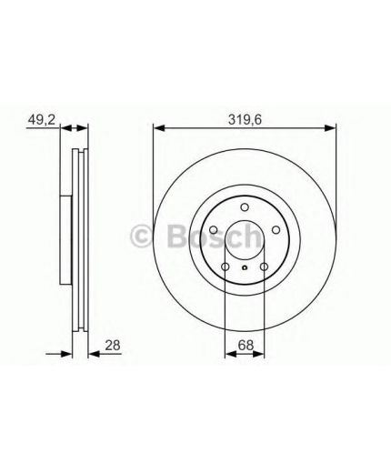 BOSCH Тормозной диск передний
