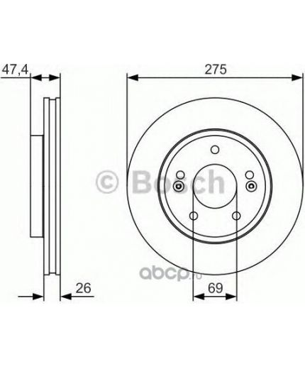 BOSCH Тормозной диск передний