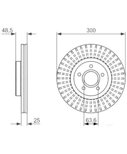 BOSCH Тормозной диск передний