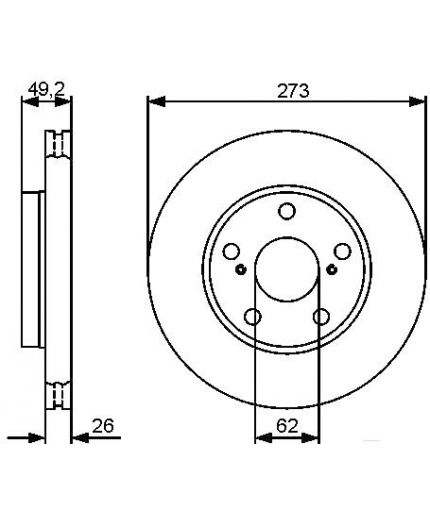 BOSCH Тормозной диск передний