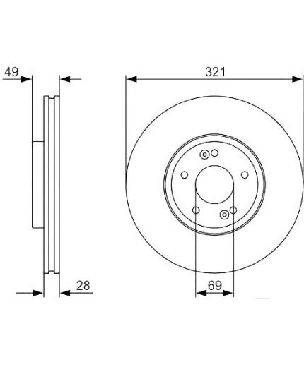 BOSCH Тормозной диск передний