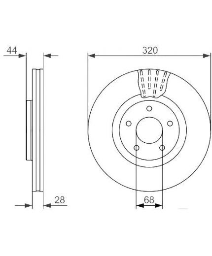 BOSCH Тормозной диск передний