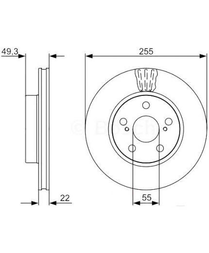 BOSCH Тормозной диск передний