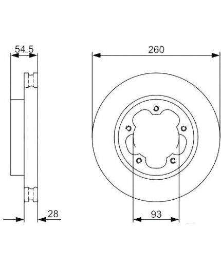 BOSCH Тормозной диск передний