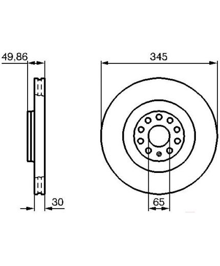 BOSCH Тормозной диск передний
