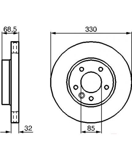 BOSCH Тормозной диск передний