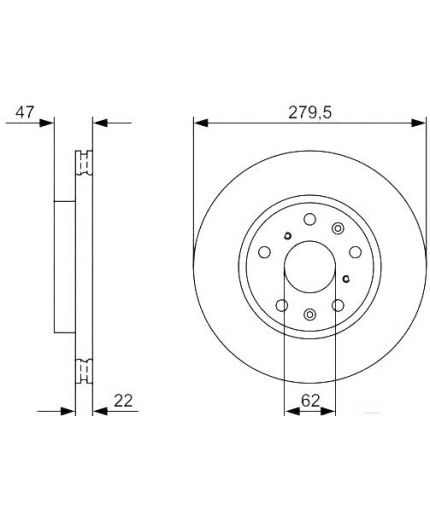 BOSCH Тормозной диск передний