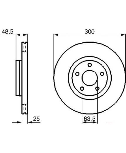BOSCH Тормозной диск передний