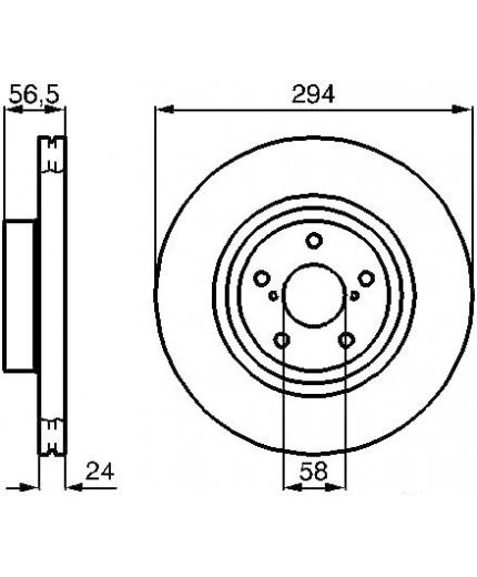 BOSCH Тормозной диск передний