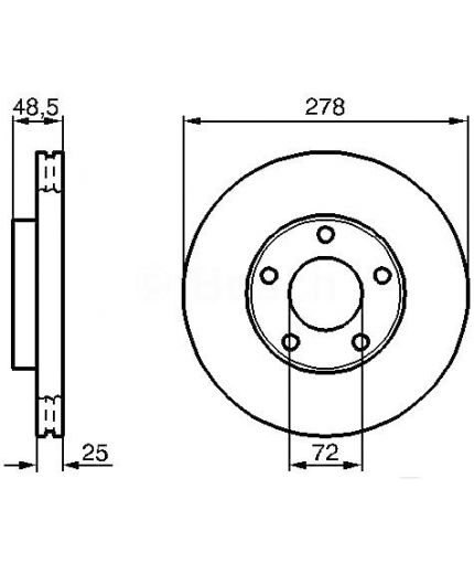 BOSCH Тормозной диск передний