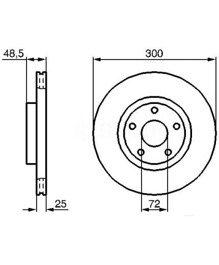BOSCH Тормозной диск передний