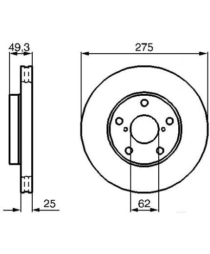 BOSCH Тормозной диск передний