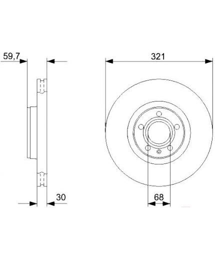 BOSCH Тормозной диск передний