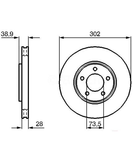 BOSCH Тормозной диск передний