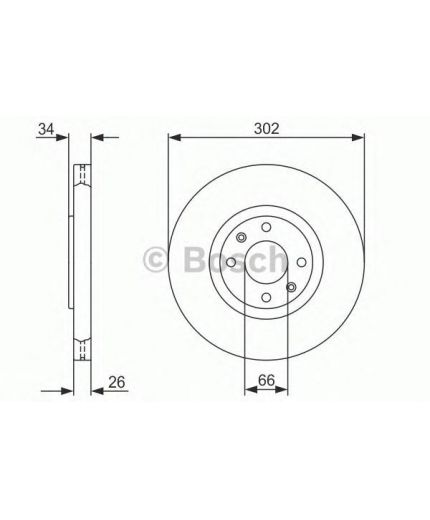BOSCH Тормозной диск передний