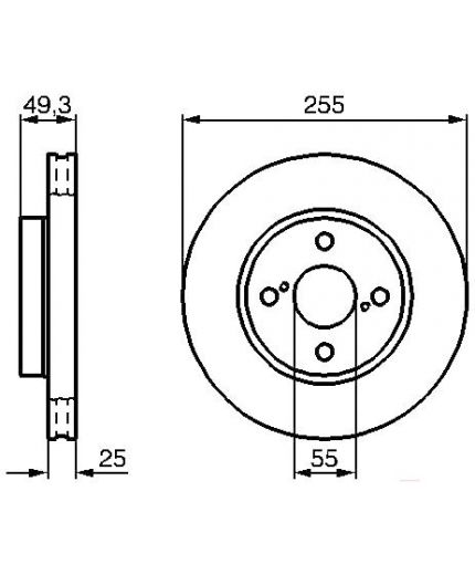 BOSCH Тормозной диск передний