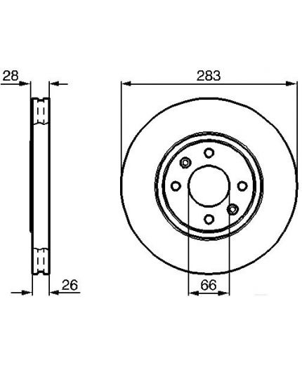 BOSCH Тормозной диск передний