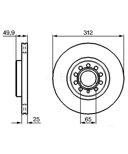 BOSCH Тормозной диск передний