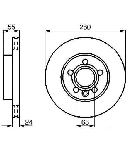 BOSCH Тормозной диск передний