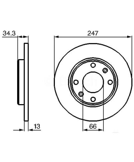 BOSCH Тормозной диск передний