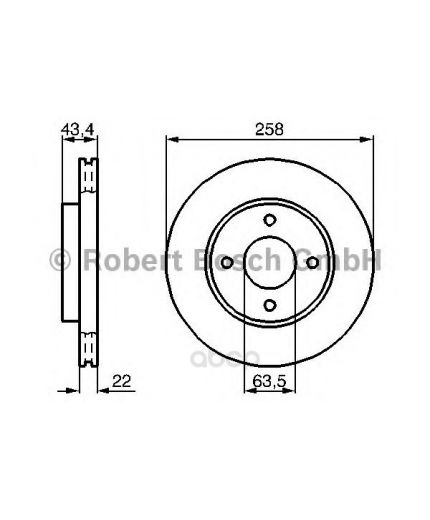 BOSCH Тормозной диск передний