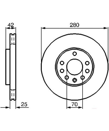 BOSCH Тормозной диск передний