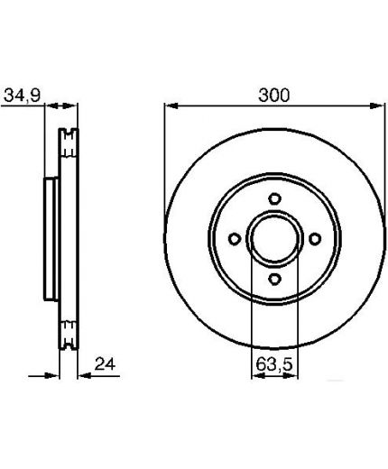 BOSCH Тормозной диск передний
