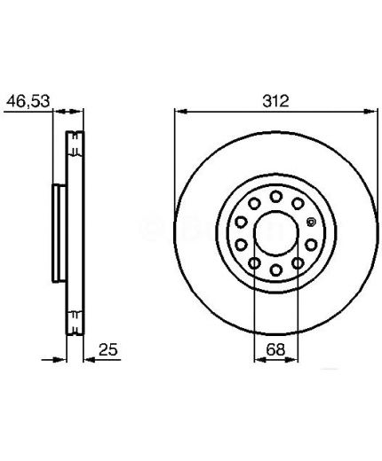 BOSCH Тормозной диск передний