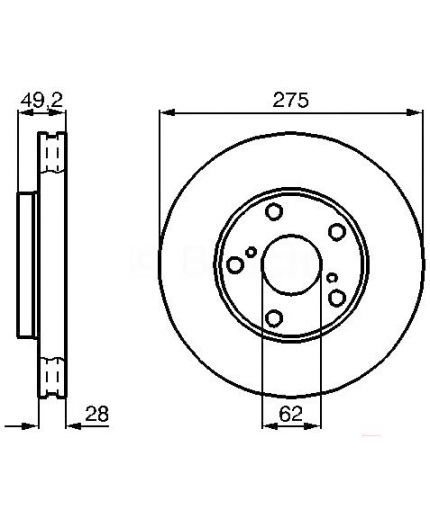 BOSCH Тормозной диск передний