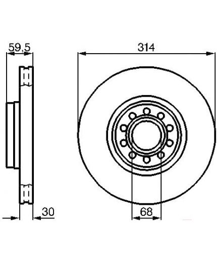 BOSCH Тормозной диск передний