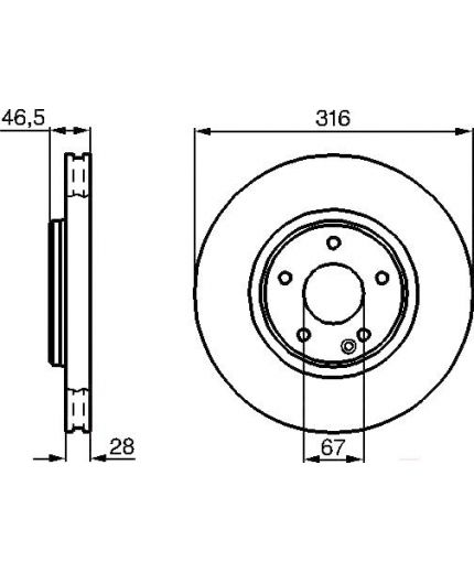 BOSCH Тормозной диск передний