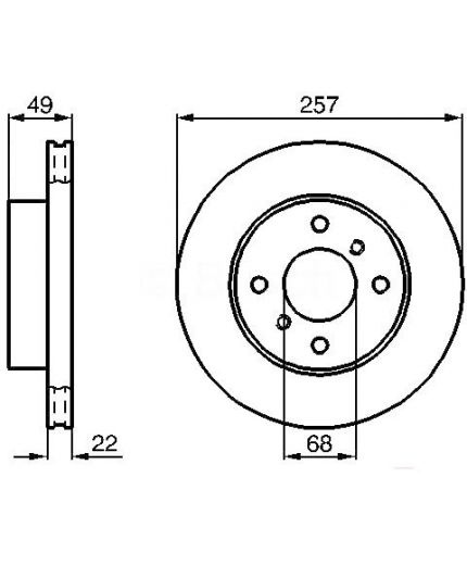 BOSCH Тормозной диск передний