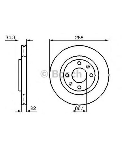 BOSCH Тормозной диск передний