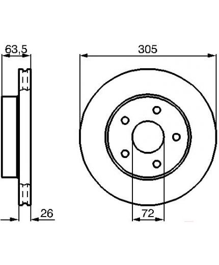 BOSCH Тормозной диск передний