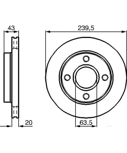 BOSCH Тормозной диск передний