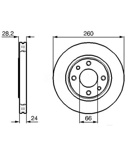 BOSCH Тормозной диск передний