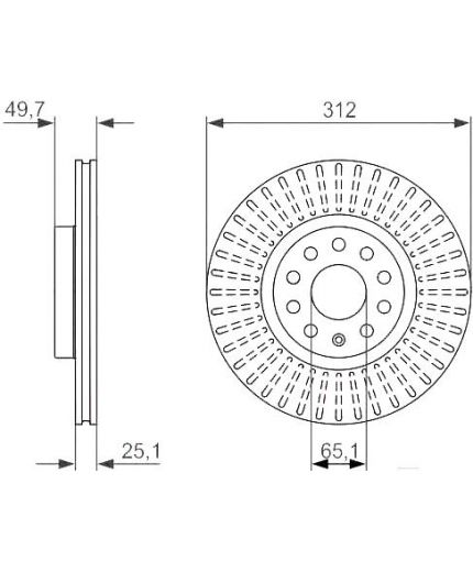 BOSCH Тормозной диск передний