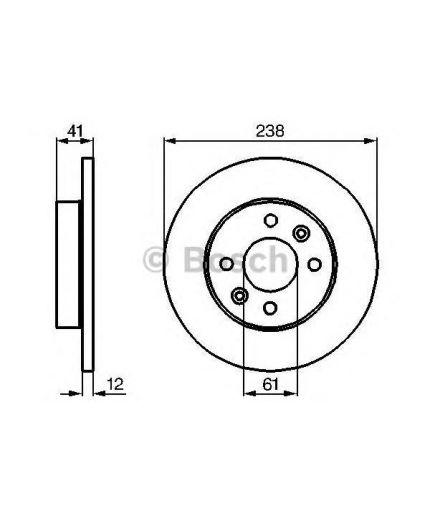 BOSCH Тормозной диск передний