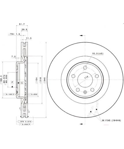 BREMBO Тормозной диск передний