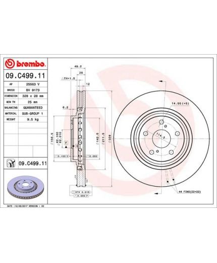 BREMBO Тормозной диск передний