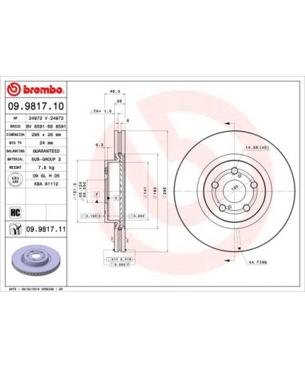 BREMBO Тормозной диск передний