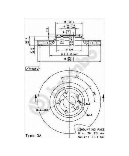 BREMBO Тормозной диск передний