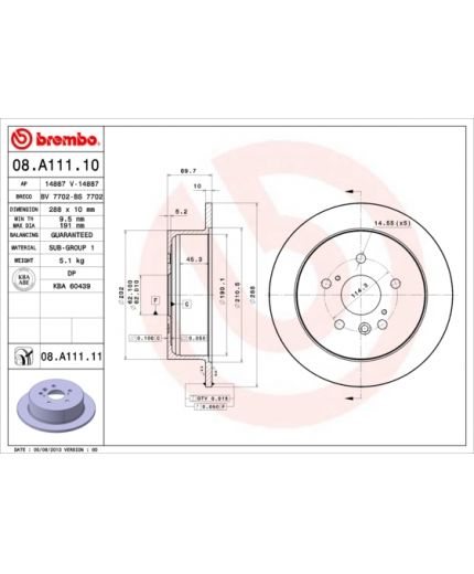 BREMBO Тормозной диск задний с покрытием