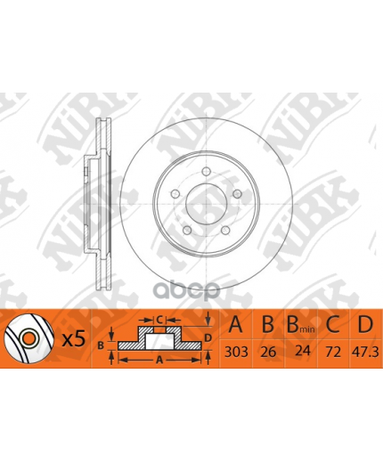 NiBK Тормозной диск передний