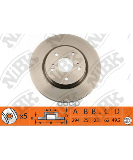 NiBK Тормозной диск передний