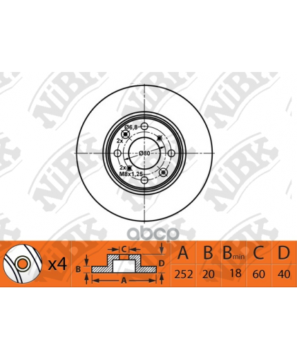 NiBK Тормозной диск передний